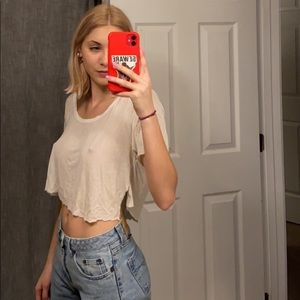Urban Outfitters sheer cropped tee
